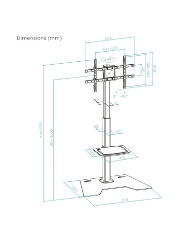TooQ Soporte Elevador Multiusos para Monitor Portátil, Negro
