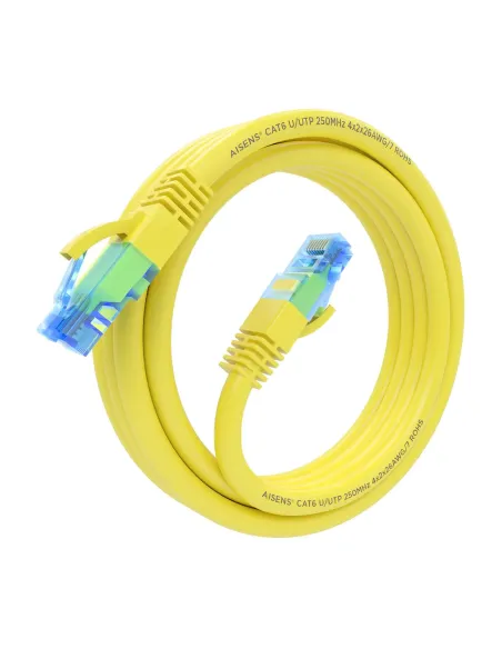 AISENS Cable De Red Latiguillo RJ45 Cat.6 UTP AWG26 CCA, Amarillo, 2.0 m