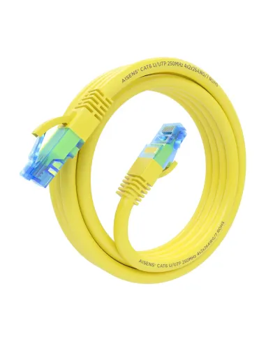 AISENS Cable De Red Latiguillo RJ45 Cat.6 UTP AWG26 CCA, Amarillo, 3.0 m
