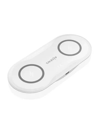 AISENS Cargador Inalambrico USB-C 15W 2 en 1 Para Movil Auriculares, Blanco