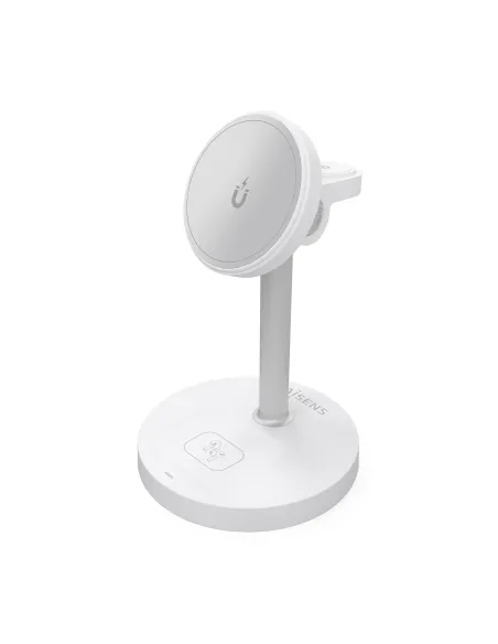 AISENS Cargador Inalambrico USB-C 3 en 1 De 15W Para Movil, Apple Watch, Auriculares Con Estuche De Carga, Blanco