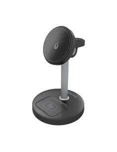 AISENS Cargador Inalambrico USB-C 4 en 1 De 15W Para Movil, Apple Watch, Auriculares Con Estuche De Carga, Negro