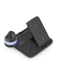 AISENS Cargador Inalambrico USB-C 4 en 1 De 15W Para Movil, Apple Watch, Auriculares Con Estuche De Carga, Negro 2
