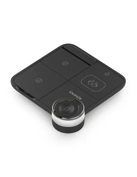 AISENS Cargador Inalambrico USB-C 4 en 1 De 15W Para Movil, Apple Watch, Auriculares Con Estuche De Carga, Negro