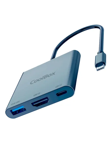 CoolBox MINIDOCK C31 ALUMINIO USB-C A HDMI 4K USB-A USB-C 3.2 GEN1 PC MAC CONSOLAS
