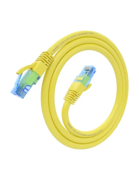 AISENS Cable De Red Latiguillo RJ45 Cat.6 UTP AWG26 CCA, Amarillo, 0.5 m