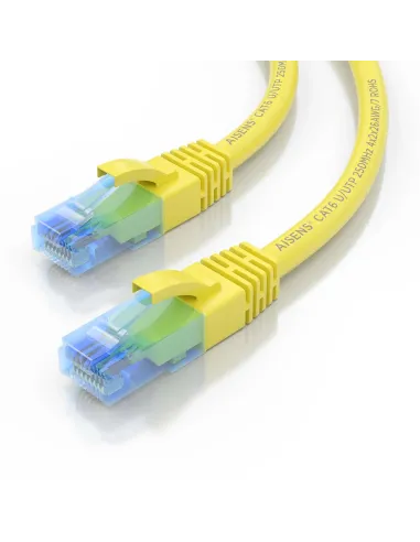 AISENS Cable De Red Latiguillo RJ45 Cat.6 UTP AWG26 CCA, Amarillo, 0.5 m