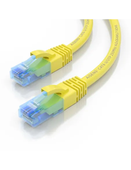 AISENS Cable De Red Latiguillo RJ45 Cat.6 UTP AWG26 CCA, Amarillo, 0.5 m