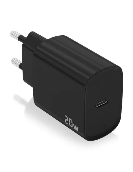 AISENS Cargador USB-C PD3.0 1 Puerto 1xUSB-C 20W, Negro