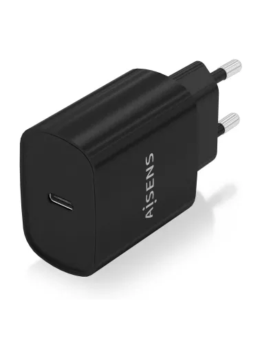 AISENS Cargador USB-C PD3.0 1 Puerto 1xUSB-C 20W, Negro