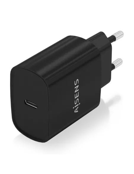 AISENS Cargador USB-C PD3.0 1 Puerto 1xUSB-C 20W, Negro