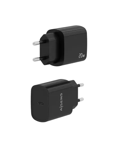 AISENS Cargador USB-C PD3.0 1 Puerto 1xUSB-C 20W, Negro
