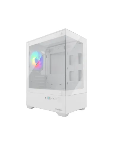 CoolBox GAMING CAJA MATX GM200 VISION LITE BLANCA USB-C 3.2 GEN1 SIN FTE + 1 VENT. ARGB
