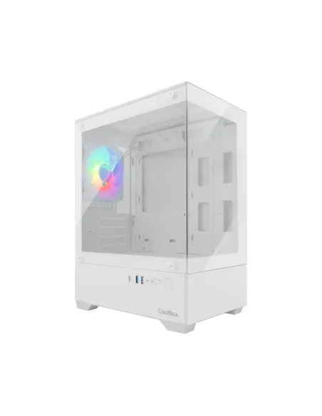 CoolBox GAMING CAJA MATX GM200 VISION LITE BLANCA USB-C 3.2 GEN1 SIN FTE + 1 VENT. ARGB