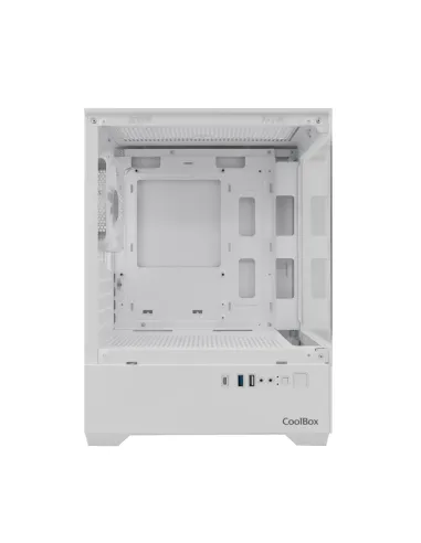 CoolBox GAMING CAJA MATX GM200 VISION LITE BLANCA USB-C 3.2 GEN1 SIN FTE + 1 VENT. ARGB