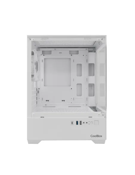 CoolBox GAMING CAJA MATX GM200 VISION LITE BLANCA USB-C 3.2 GEN1 SIN FTE + 1 VENT. ARGB