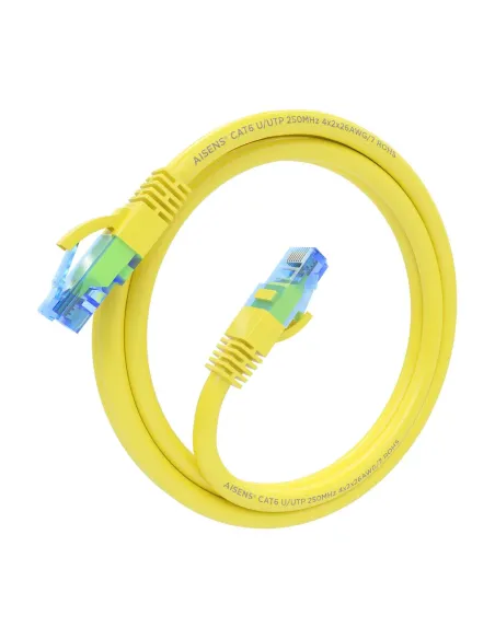 AISENS Cable De Red Latiguillo RJ45 Cat.6 UTP AWG26 CCA, Amarillo, 1.5 m