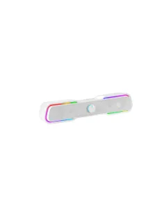 Mars Gaming MSBXW Blanco, Barra de Sonido RGB, Bluethooth 5.0+Jack 3.5, Sonido DSP 10W