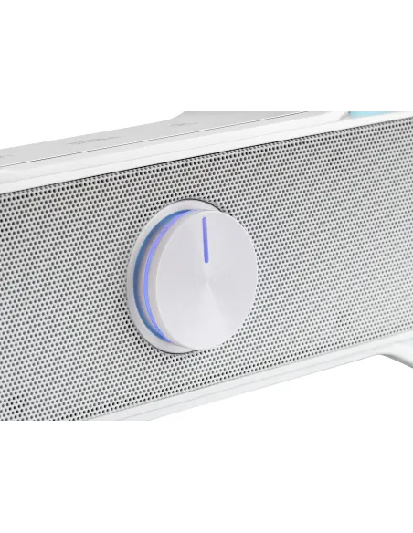 Mars Gaming MSBXW Blanco, Barra de Sonido RGB, Bluethooth 5.0+Jack 3.5, Sonido DSP 10W