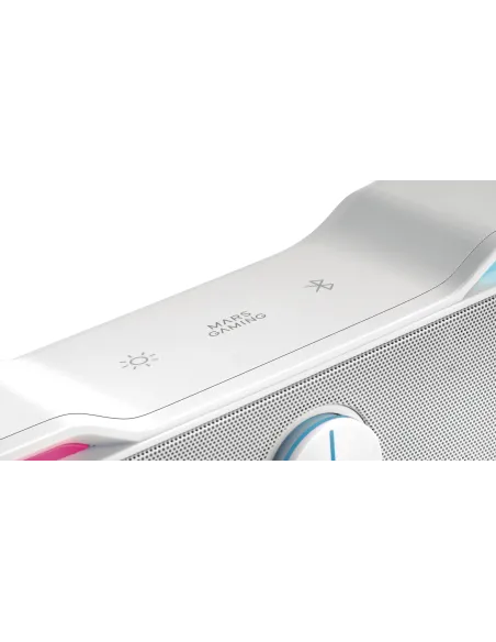 Mars Gaming MSBXW Blanco, Barra de Sonido RGB, Bluethooth 5.0+Jack 3.5, Sonido DSP 10W