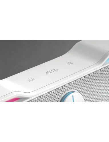 Mars Gaming MSBXW Blanco, Barra de Sonido RGB, Bluethooth 5.0+Jack 3.5, Sonido DSP 10W