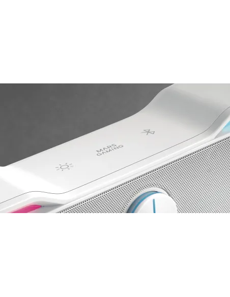 Mars Gaming MSBXW Blanco, Barra de Sonido RGB, Bluethooth 5.0+Jack 3.5, Sonido DSP 10W