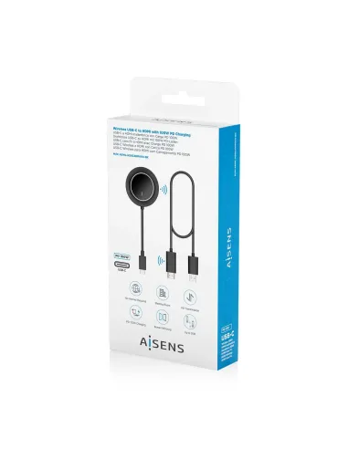 AISENS USB-C A HDMI Inalambrico 1080P 30m + USB-C PD 100W, Negro