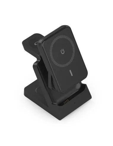 AISENS Cargador Inalambrico USB-C 4 en 1 De 15W Para Movil, Apple Watch, Auriculares Con Estuche De Carga, Negro