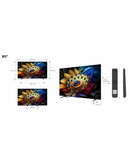 TCL C65 85C655 Televisor 2,16 m (85") 4K Ultra HD Smart TV Wifi Titanio 450 cd   m²