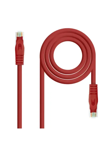 Nanocable Cable de red latiguillo RJ45 LSZH Cat.6A UTP AWG24, Rojo, 1.0m