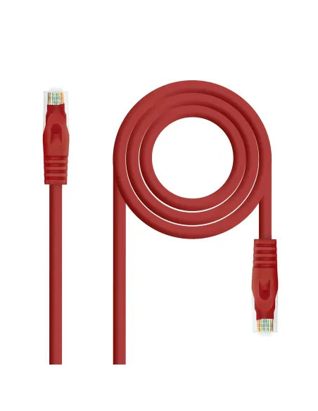 Nanocable Cable de red latiguillo RJ45 LSZH Cat.6A UTP AWG24, Rojo, 1.0m