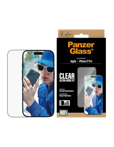 PanzerGlass ® Screen Protector iPhone 17 Pro | Ultra-Wide Fit w. EasyAligner Protector de pantalla Apple 1 pieza(s)