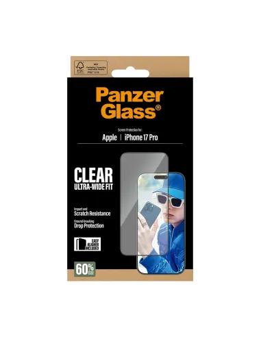 PanzerGlass ® Screen Protector iPhone 17 Pro | Ultra-Wide Fit w. EasyAligner Protector de pantalla Apple 1 pieza(s)
