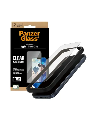 PanzerGlass ® Screen Protector iPhone 17 Pro | Ultra-Wide Fit w. EasyAligner Protector de pantalla Apple 1 pieza(s)