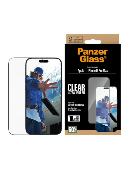 PanzerGlass ® Screen Protector iPhone 17 Pro Max | Ultra-Wide Fit w. EasyAligner Protector de pantalla Apple 1 pieza(s)