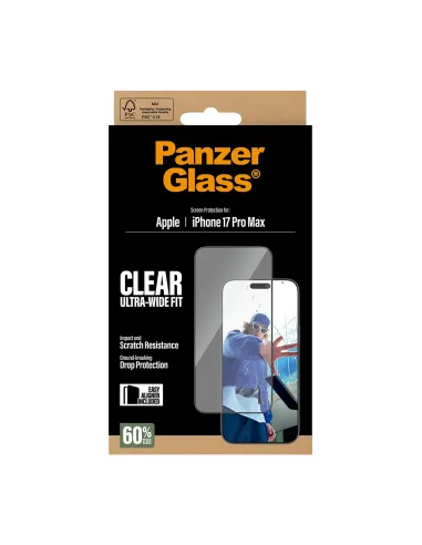 PanzerGlass ® Screen Protector iPhone 17 Pro Max | Ultra-Wide Fit w. EasyAligner Protector de pantalla Apple 1 pieza(s)