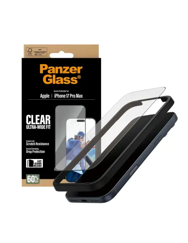 PanzerGlass ® Screen Protector iPhone 17 Pro Max | Ultra-Wide Fit w. EasyAligner Protector de pantalla Apple 1 pieza(s)