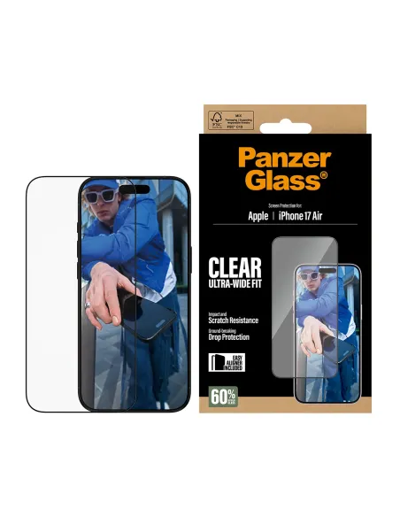 PanzerGlass ® Screen Protector iPhone 17 Air | Ultra-Wide Fit w. EasyAligner Protector de pantalla Apple 1 pieza(s)