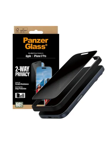 PanzerGlass ® 2-Way Privacy Screen Protector iPhone 17 Pro | Ultra-Wide Fit w. EasyAligner Protector de pantalla Apple 1