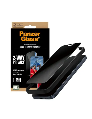 PanzerGlass ® 2-Way Privacy Screen Protector iPhone 17 Pro Max | Ultra-Wide Fit w. EasyAligner Protector de pantalla Apple 1