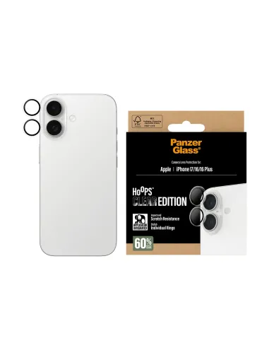 PanzerGlass ® Hoops® Transparent Camera Lens Protector iPhone 17 | iPhone 16 | 16 Plus Protector de pantalla Apple 1 pieza(s)