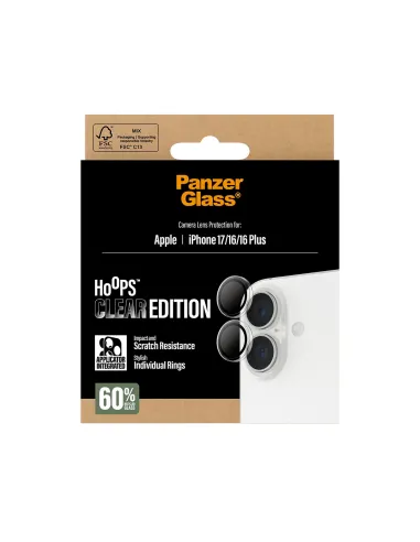 PanzerGlass ® Hoops® Transparent Camera Lens Protector iPhone 17 | iPhone 16 | 16 Plus Protector de pantalla Apple 1 pieza(s)