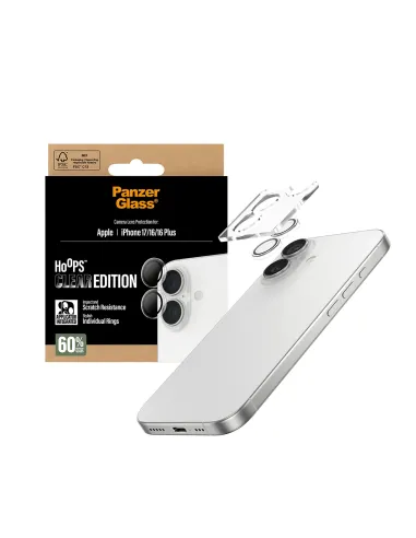 PanzerGlass ® Hoops® Transparent Camera Lens Protector iPhone 17 | iPhone 16 | 16 Plus Protector de pantalla Apple 1 pieza(s)