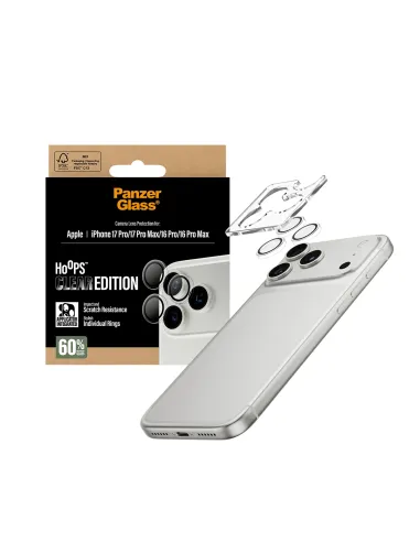 PanzerGlass ® Hoops® Transparent Camera Lens Protector iPhone 17 Pro | iPhone 17 Pro Max | iPhone 16 Pro | 16 Pro Max Protector