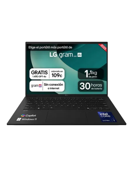 Portatil lg 14z90t - g u7 - 255h 32gb ssd 1tb 14 pulgadas