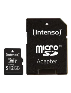 Tarjeta memoria micro sd intenso 512gb premium uhs - i cl10 + adaptador sd