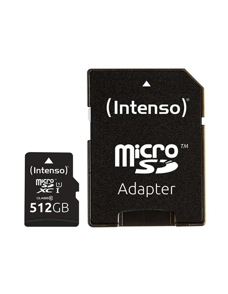 Tarjeta memoria micro sd intenso 512gb premium uhs - i cl10 + adaptador sd