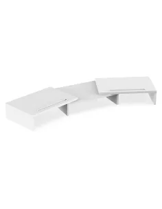 Soporte elevador mesa monitor portatil phoenix madera 2 alturas organizador de cables color blanco