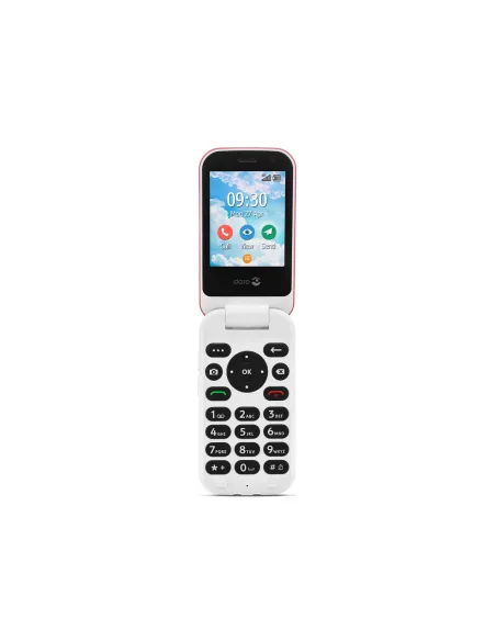 Telefono movil doro 7080 clam red -  white - 2.8 pulgadas -  4g - rojo y blanco