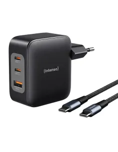 Cargador de pared intenso gan w100acc 2x usb tipo c + 1x usb tipo a + cable usb tipo c
